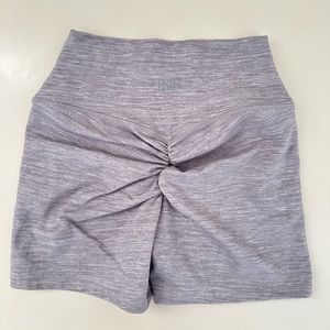 Crop shop Boutique Gray Marl 4” scrunch shorts size SMALL